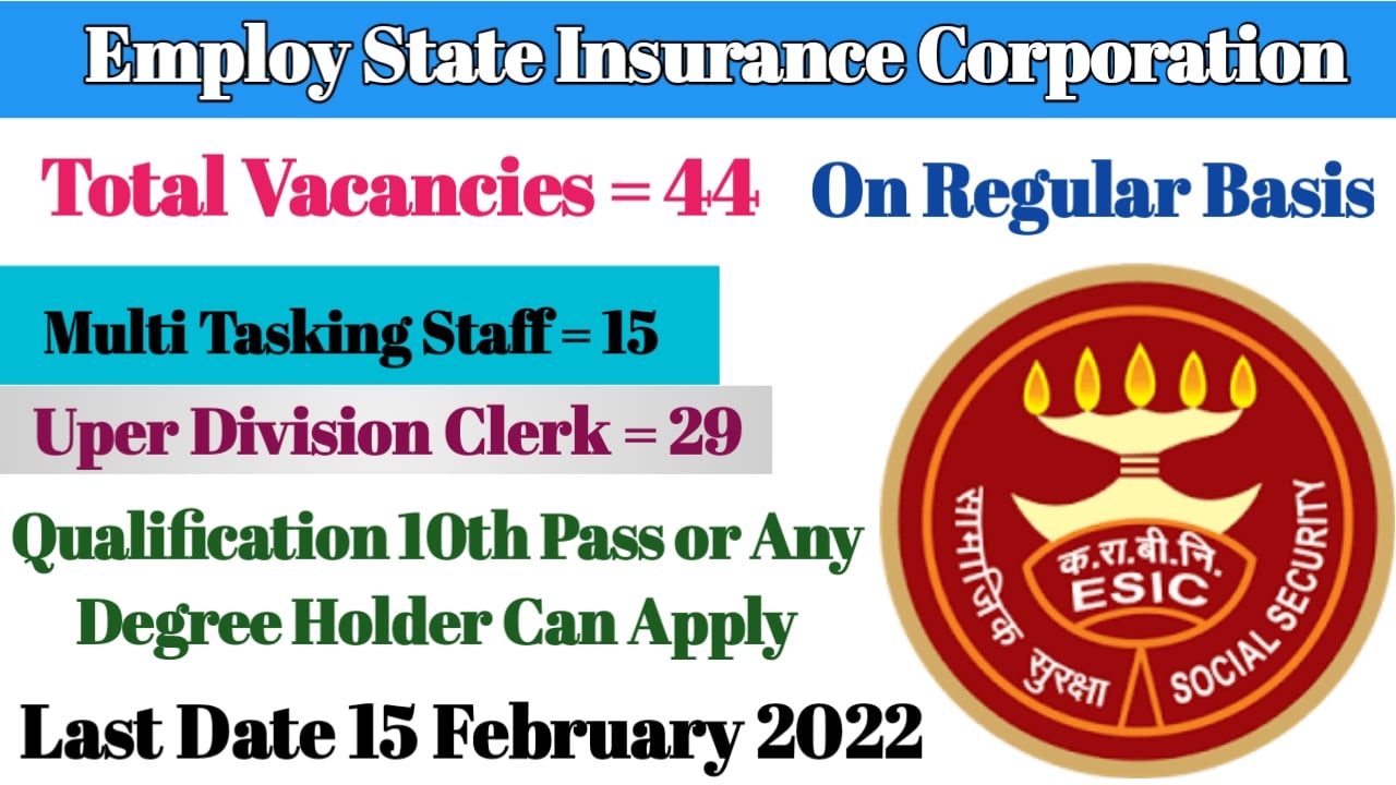 Himachal Pradesh State Employ Insurance Corporation Mts Udc 44 Vacancies Recruitments 2022