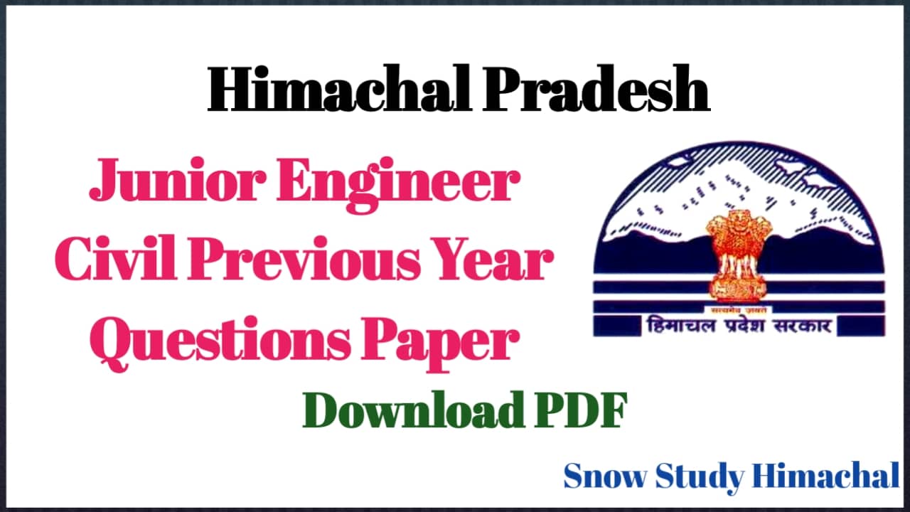 HPSSC Hamirpur JE Civil Previous year all Question Papers